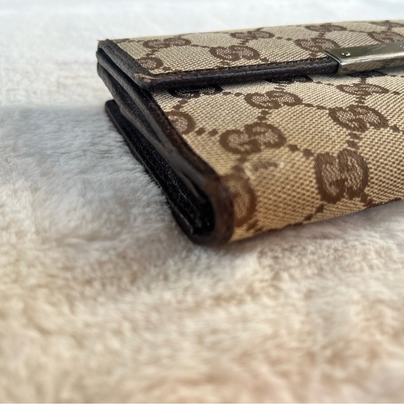 Authentic GUCCI Long Wallet GG Canvas Leather Brown - Picture 5 of 15